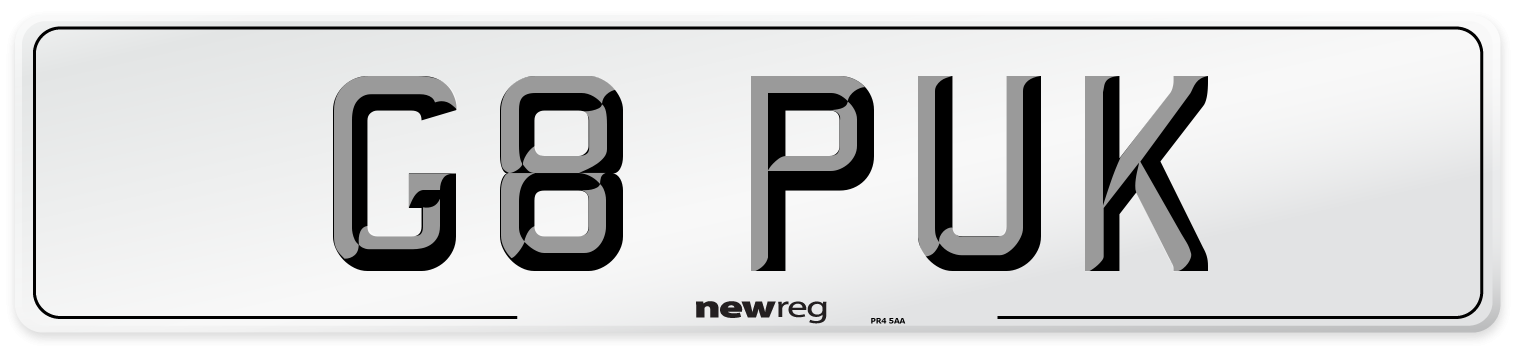 G8 PUK Number Plate from New Reg